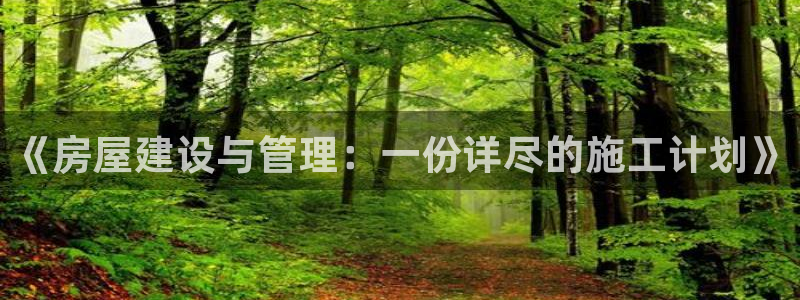 富联娱乐 肁企鹅779O3：《房屋建设与管理：一份详尽的施工计划》
