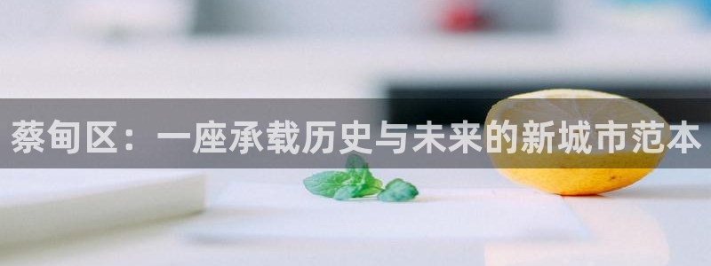 富联娱乐67零零六：蔡甸区：一座承载历史与未来的新城市范本