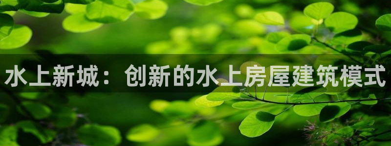 富联娱乐招商地判官333OO：水上新城：创新的水上房屋建筑模式
